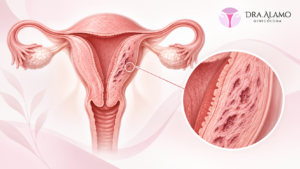 Adenomiosis en Lima con ilustración anatómica del útero – Dra. Álamo